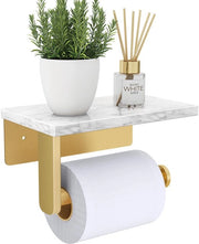Sostegno per carta igienica con pannello di pietra naturale, Sostegno per carta igienica in oro, Sostegno per carta igienica in acciaio inox 304 con foro, Sostegno per carta igienica in inox con finitura opaca per installazione a parete in bagno.