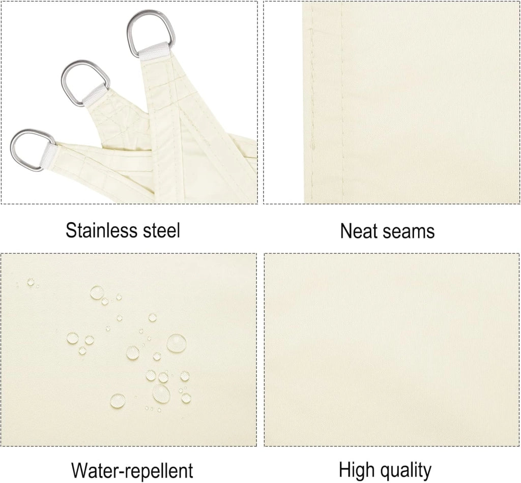 Vela ombreggiante 5x5x7m in PES 160 g/m² Idrorepellente Tenda a Vela Parasole Triangolare Protezione Solare Respirante Anti UV Giardino Esterni Grigio