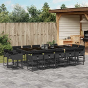 Set da Pranzo da Giardino 15 pz con Cuscini Nero in Polyrattan 3211411