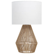 Lampada da tavolo carta intrecciata fatta a mano bianco e naturale 52 cm