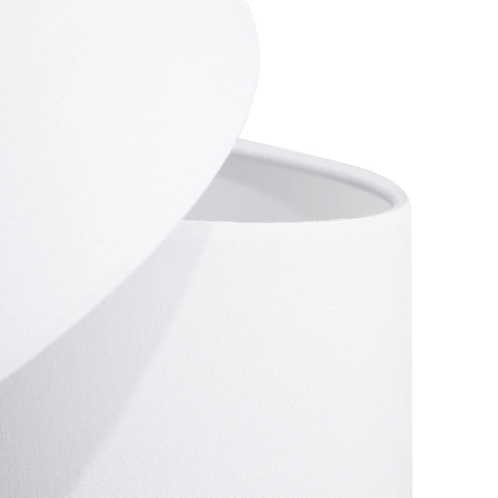 Lampada da Terra Bianco sporco in Tessuto e Metallo 164 cm 3 Luci Orientabile Moderna