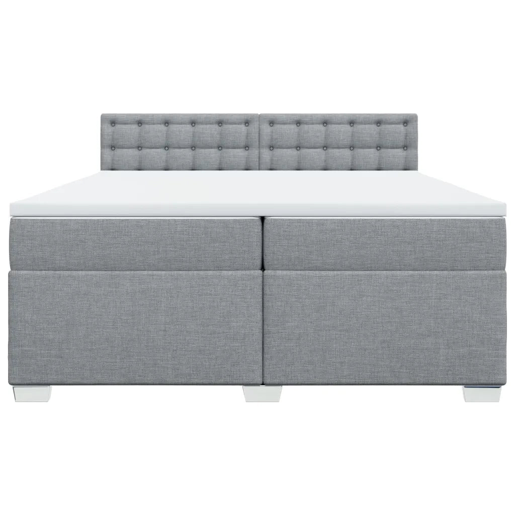 Giroletto a Molle con Materasso Grigio Chiaro 200x200cm Tessuto
