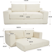 Divano 2 posti imbottito ¨C Minimal ¨C tessuto corda, compatto, 2 in 1