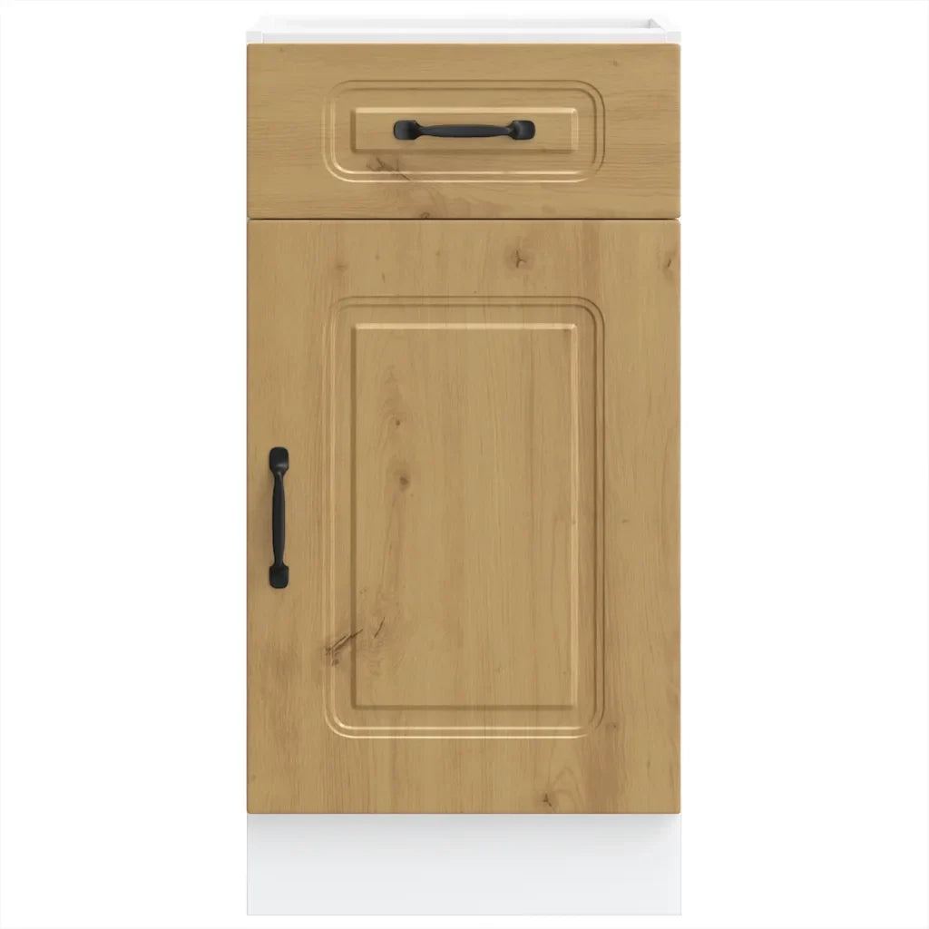 Mobile da cucina Kalmar con ante regolabili 40 x 46 x 81,5 cm design moderno finitura rovere artigianale legno composito 02_0049899