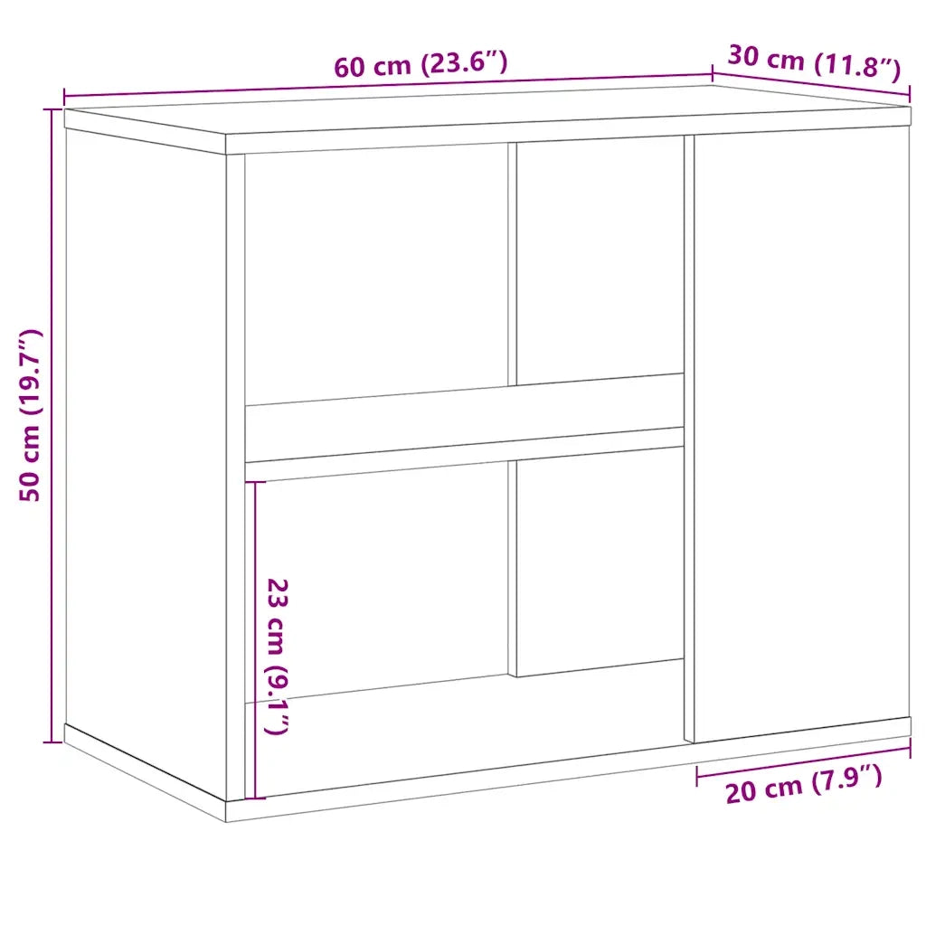 Mobiletto Laterale Legno Antico 60x30x50 cm Legno Multistrato CFW7326608