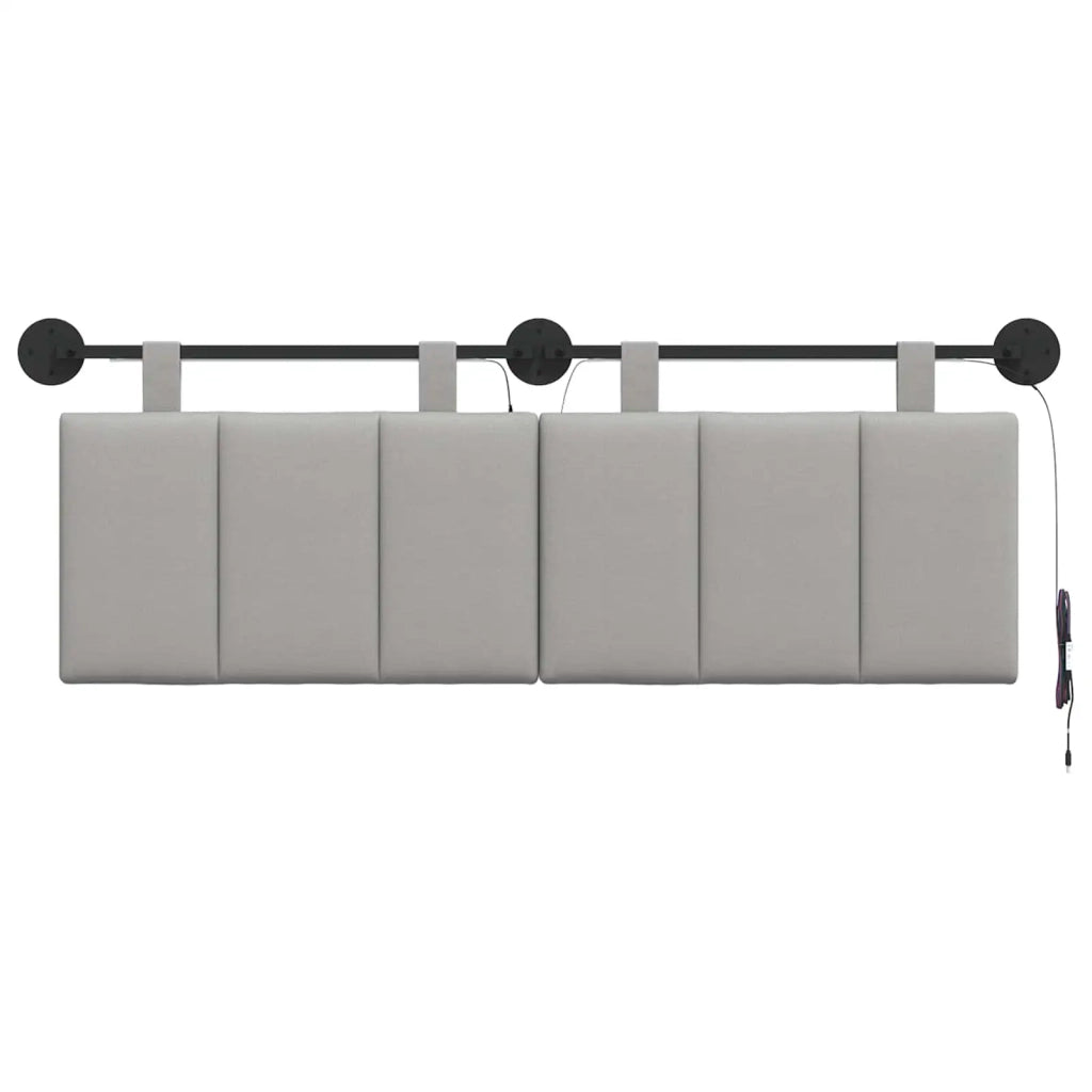 Testiera sospesa Con luce LED Grigio Nuvola Tessuto