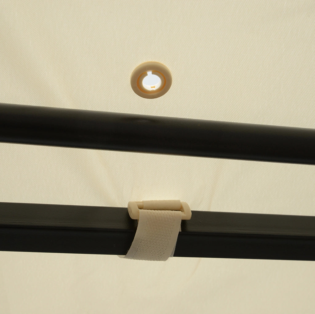 Pergola da giardino addossata con tetto ribaltabile 300 x 250 cm; acciaio; bianco crema
