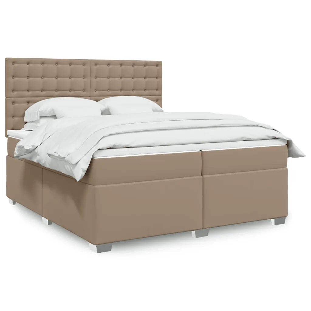 Giroletto a Molle con Materasso Cappuccino 200x200cm Similpelle 3293039