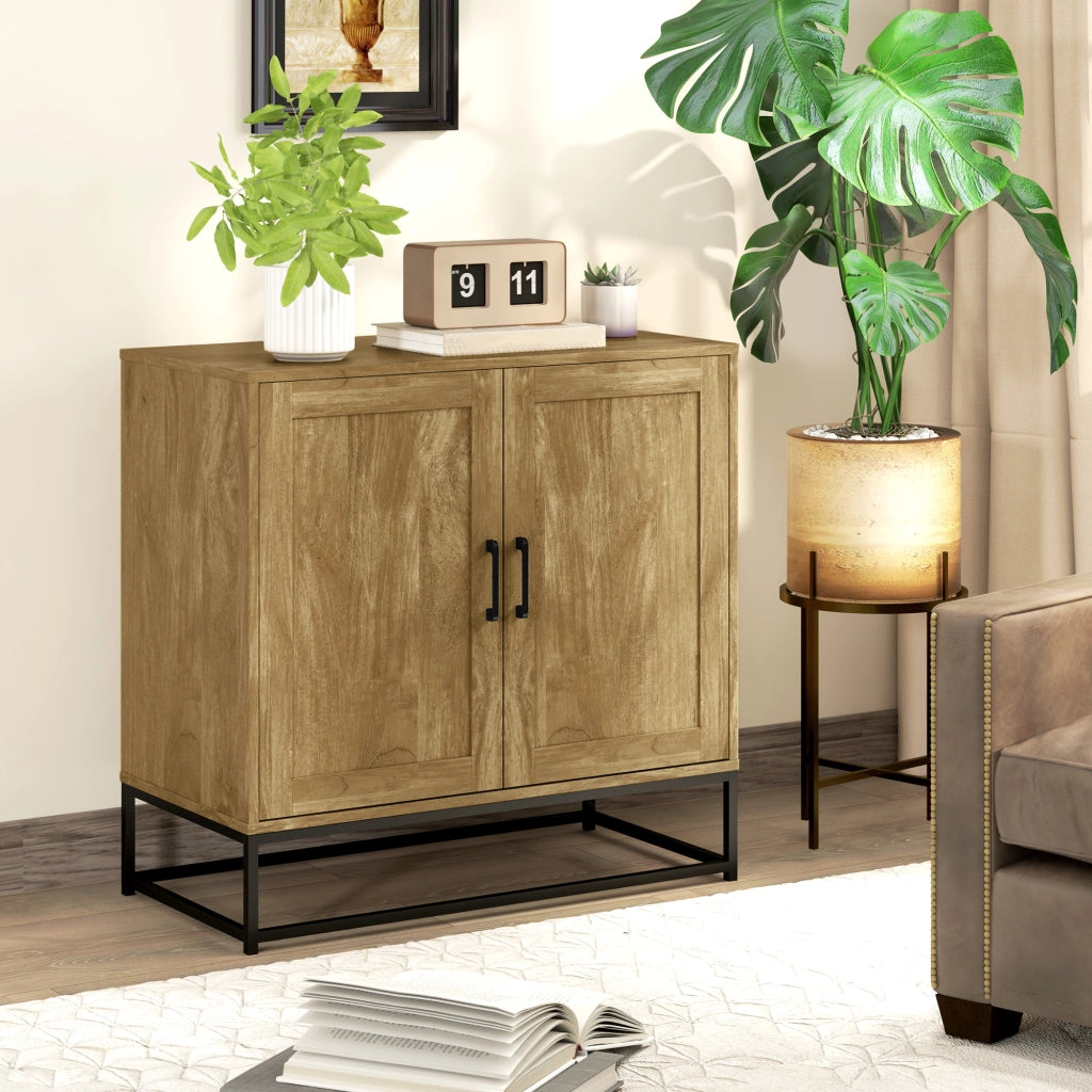 Buffet armadio 2 ante ¨C zephmum ¨C legno naturale 80x40x78 cm