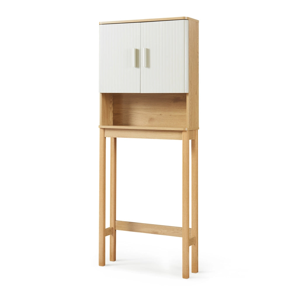 Armadietto sopra Gabinetto Ferrersp Sovrastruttura WC 160x63x20 cm Effetto Rovere / Legno di Pino / Color Avena [en.casa]