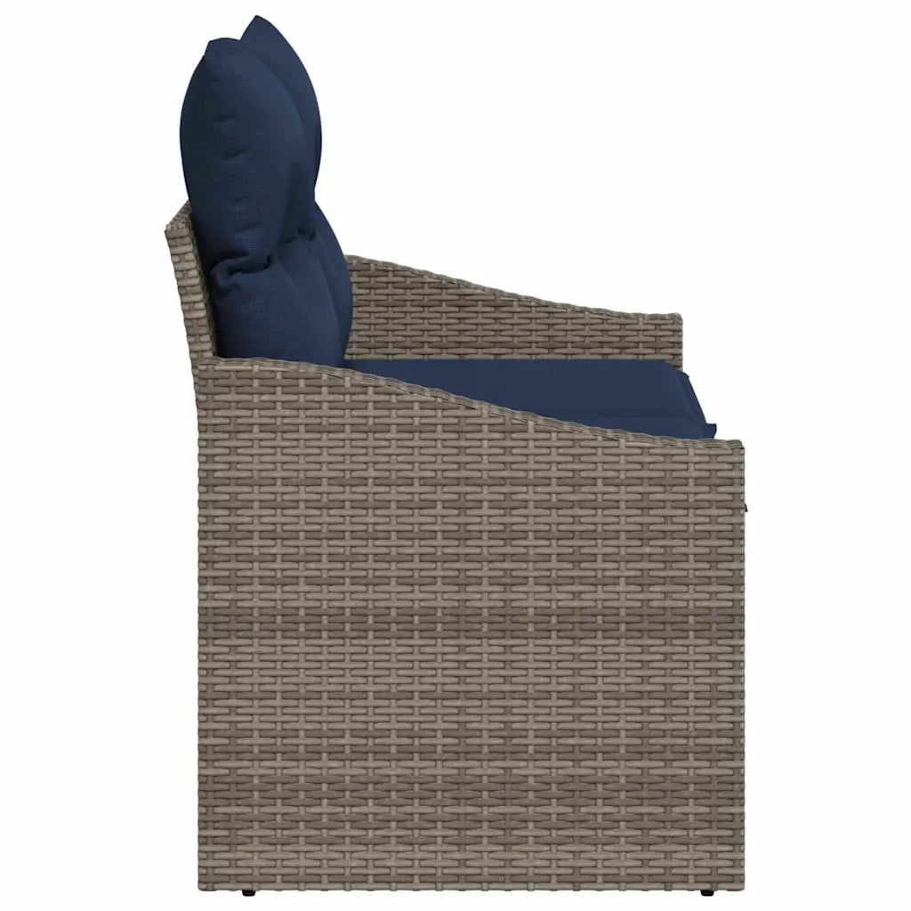 Divano da giardino Grigio 123 x 62 x 69cm polyrattan