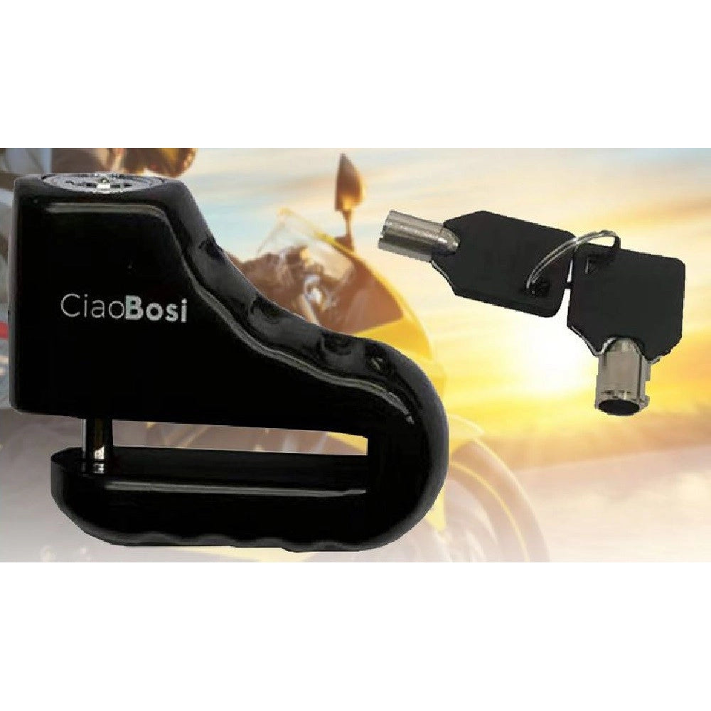 Trade Shop - Lucchetto Blocca Disco Con Allarme Sonoro Sicurezza Antifurto Moto Bici Cx-9567 -