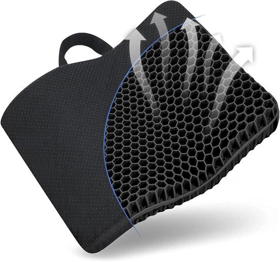 Cuscino per Sedersi a Lungo - Disegno a Miele con Grande Aria con Piuma di Ghianda, Cuscino con Luce per il Punto di Pressione della Coda di Cavallo per Auto, Ufficio, Casa, Sedia e Sedia a Rotelle (ferromagnetico)