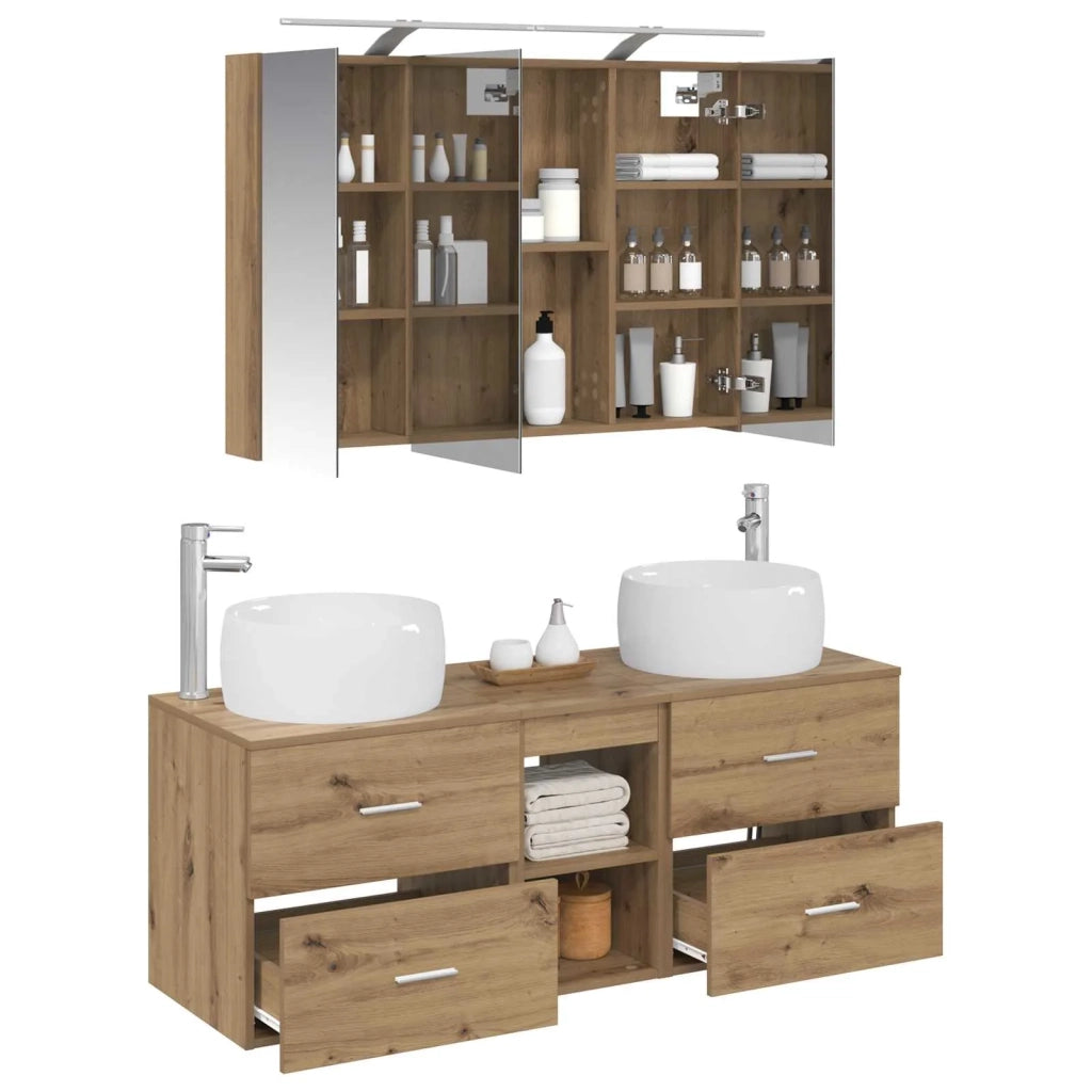Set di mobili per il bagno 4 pcs Rovere Artigianale 3407022