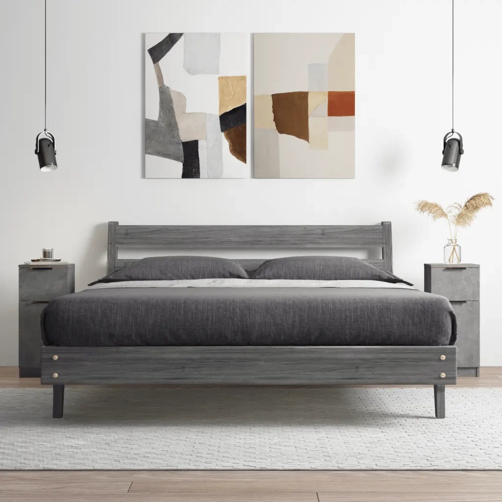 Credenze 2 pz Grigio Cemento 30x30x70 cm in Legno Multistrato 811124