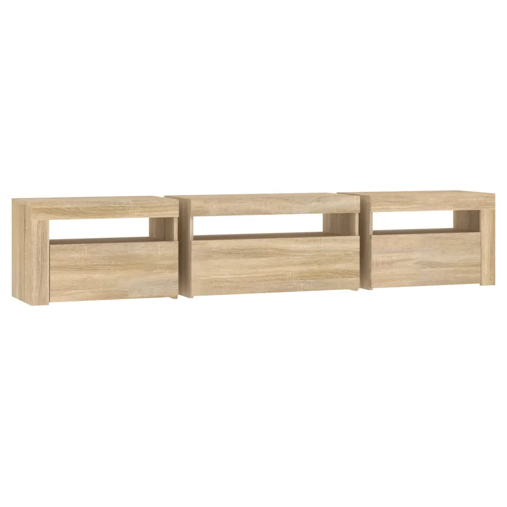 Mobile Porta TV con Luci LED Rovere Sonoma 195x35x40 cm cod mxl 11624