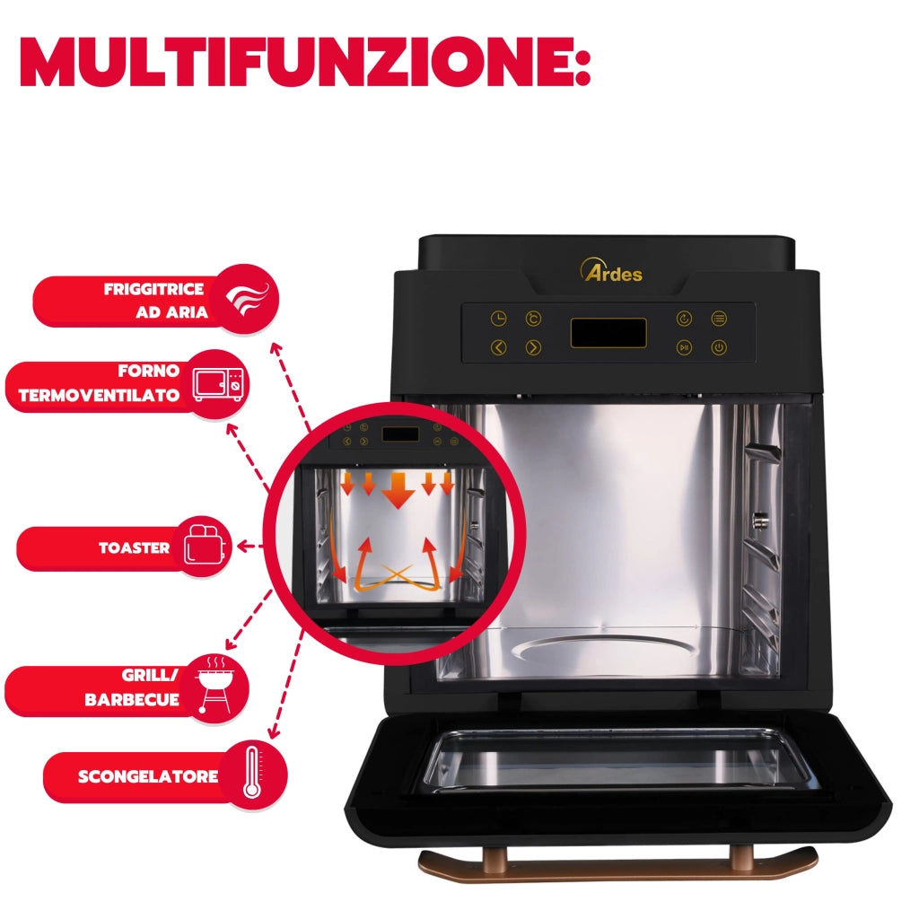 Friggitrice Elettrica Forno Aria Multifunzione Ardes Eldorada Xxl 12 lt