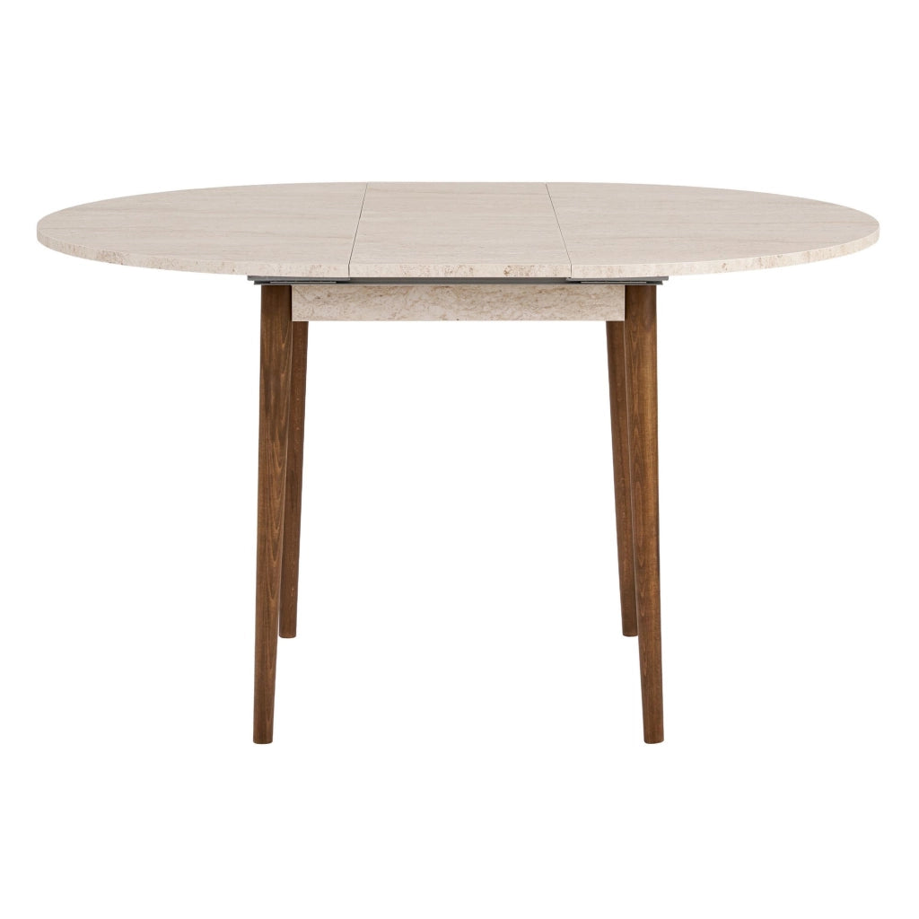 Tavolo da pranzo allungabile in legno "Viona" 100 x 100 x 75 cm - Travertino
