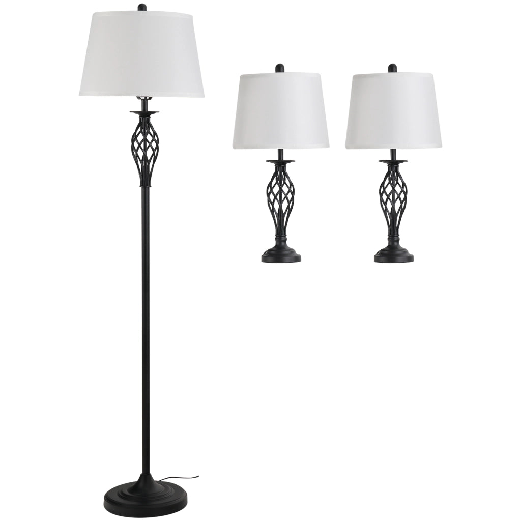 Lampada da Terra e Lampade da Tavolo ¨C zephmum ¨C Nero e Bianco, Metallo, Design Vintage