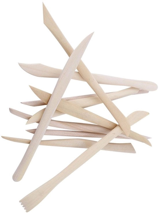 Set di modellazione della creta in legno a 10 pezzi - Creativo