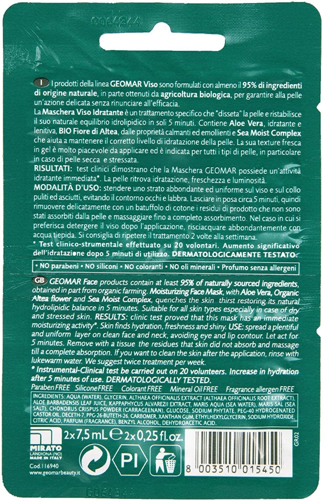 GEOMAR MASCHERA VISO IDRATANTE ANTI STRESS 15ML