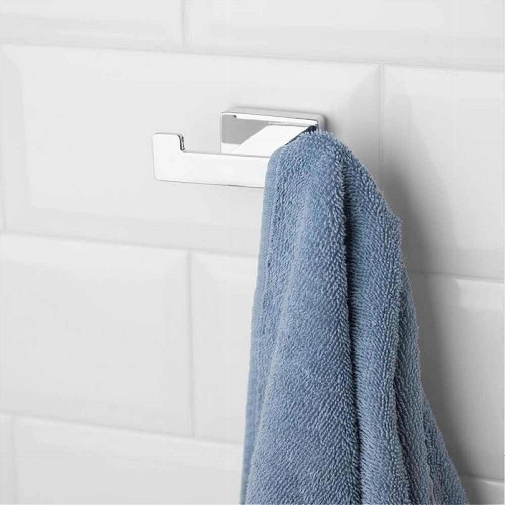 Trade Shop - Appendino Gancio Doppio Da Muro Porta Asciugamani Accappatoi Cromato Bagno 87211 -