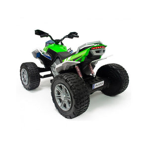 Quad Elettrico per Bambini 24V Ruote in Gomma Rage Bianco e Verde