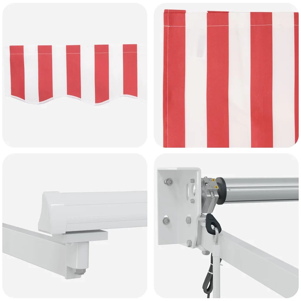Tenda Retrattile Rosso e Bianco 350 x 250 cm 3330276