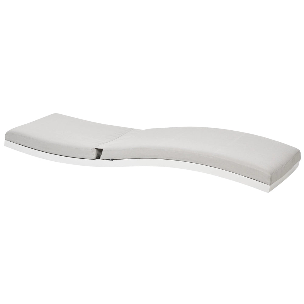Set di 2 lettini da giardino Tessuto grigio chiaro Telaio in alluminio bianco Schienale reclinabile regolabile Imbottito Stile moderno