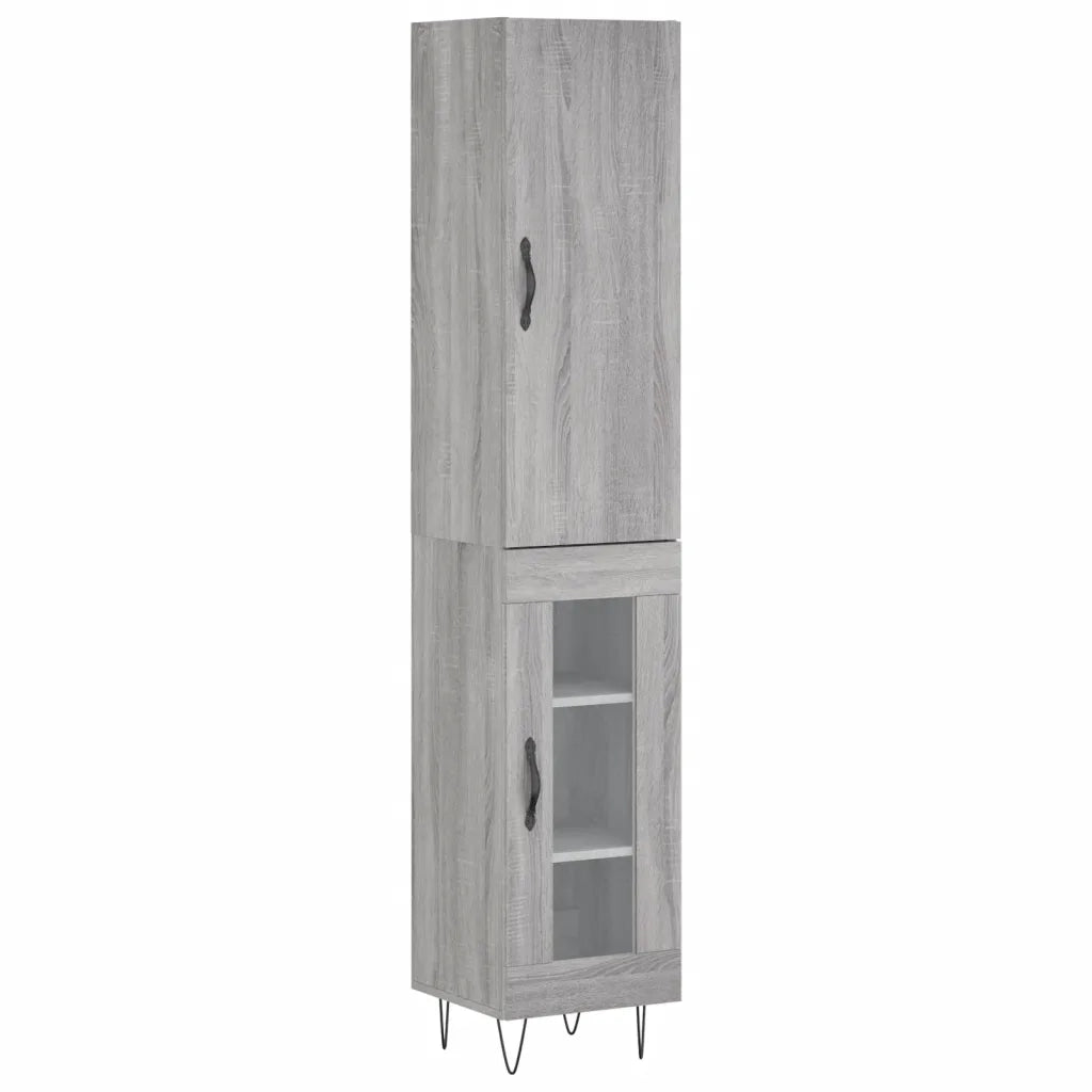 Credenza Grigio Sonoma 34,5x34x180 cm in Legno Multistrato 3199079
