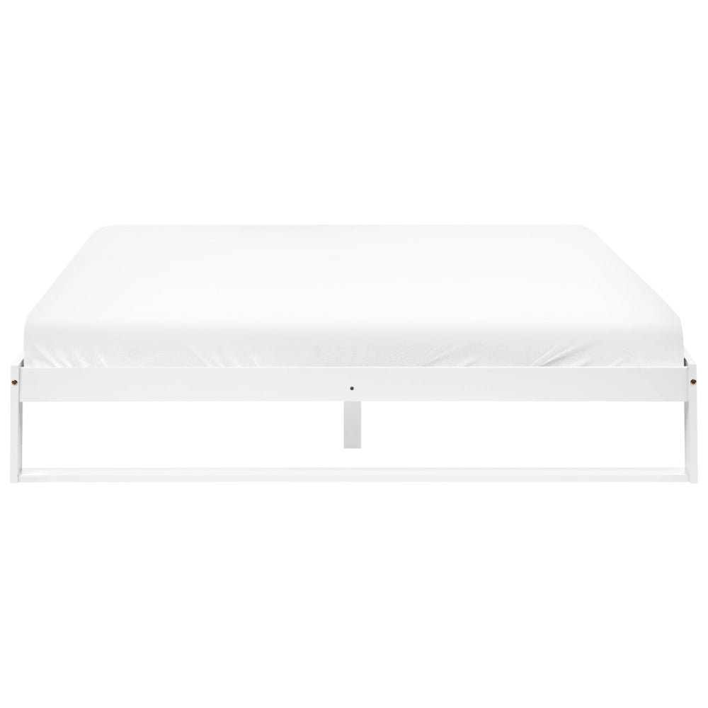 Letto matrimoniale in legno di pino 180 x 200 cm bianco stile minimalista