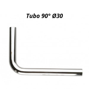 Tubo scarico cromato con curva 90 gradi diametro 30