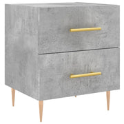 Comodino | Armadio da Notte | Mobiletto da notte Grigio Cemento 40x35x47,5 cm in Legno Multistrato