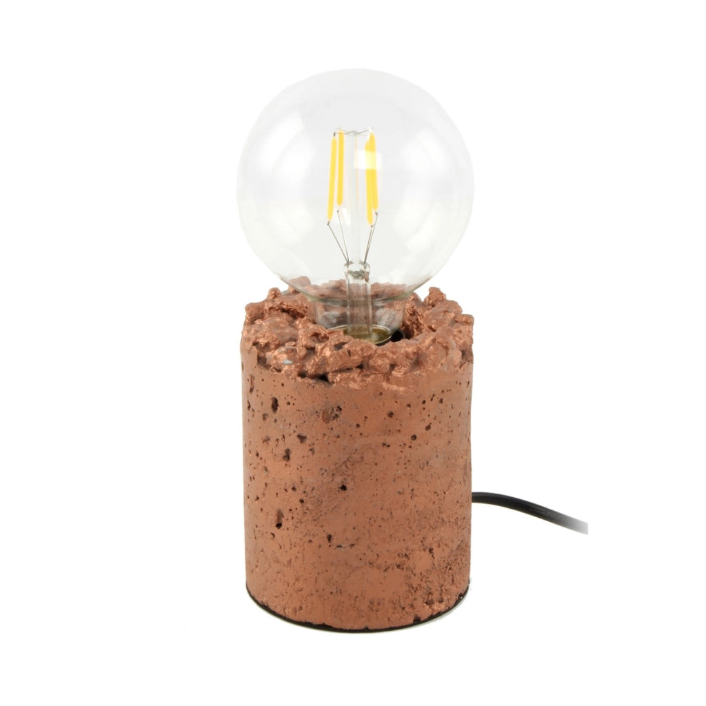 Lampada da tavolo Curacao in cemento rame