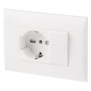 PLACCA PRECOMPOSTA 1 presa P40 + 1 deviat. 10A - col.bianco  - ELECTRALINE