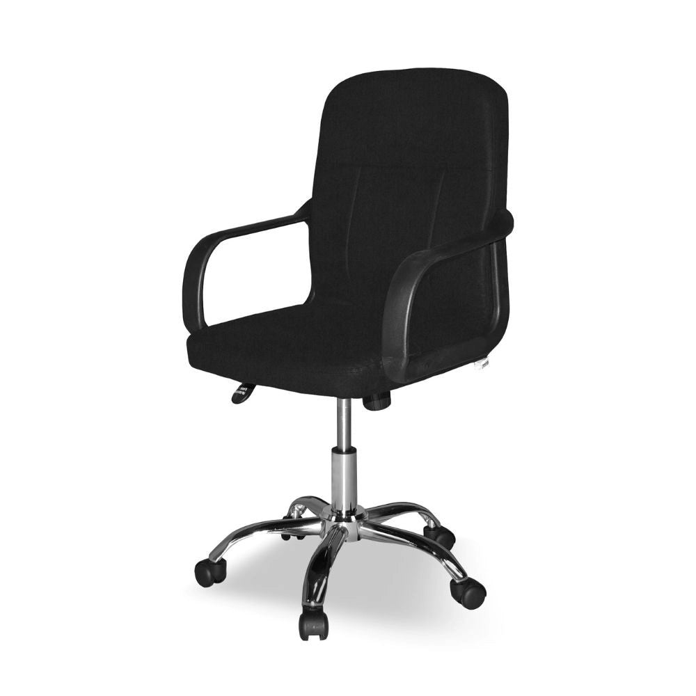 Poltrona ufficio PC116P in tessuto nero con ruote – Eleganza e comfort quotidiano