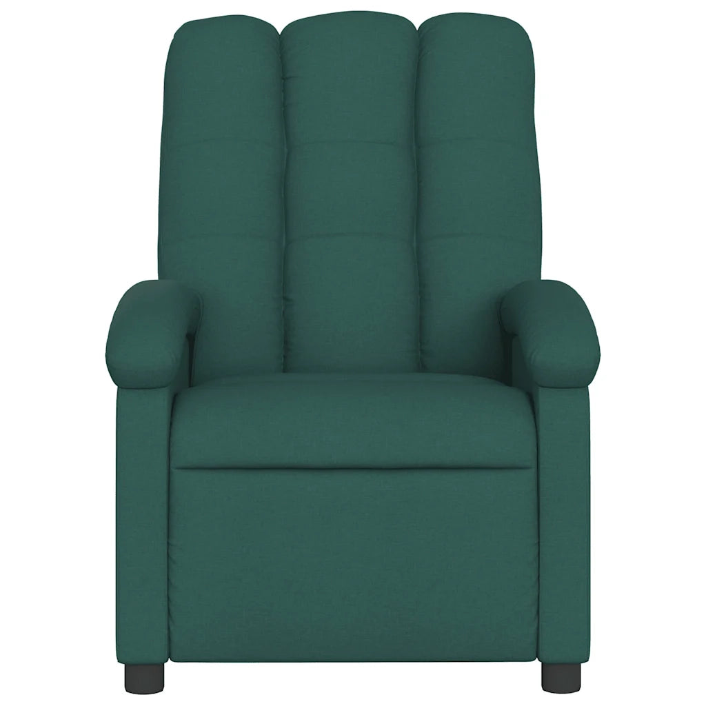 Poltrona Massaggiante Reclinabile Elettrica Verde Scuro Tessuto 3204086