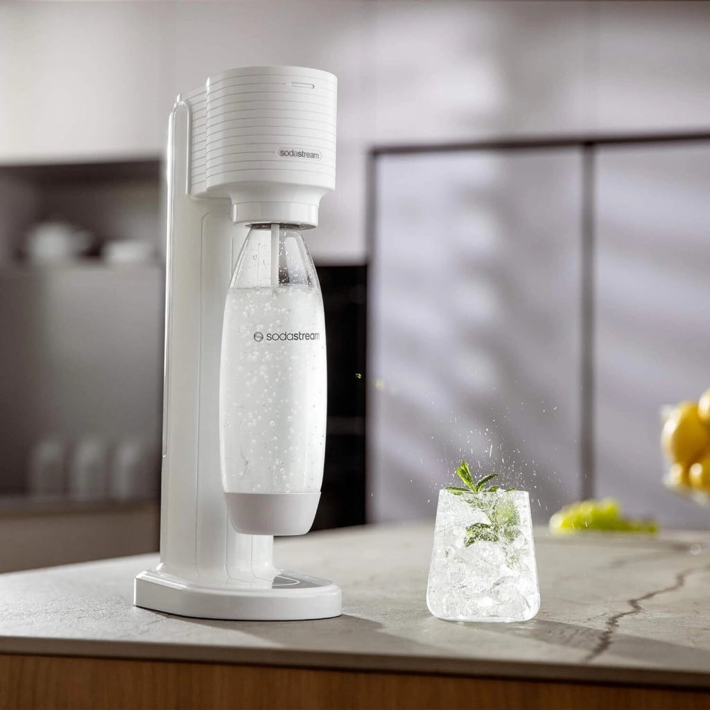 SodaStream 2270276 Gaia Gasatore Acqua Frizzante Bottiglia PET 1L Cilindro CO2 Quick Connect 60L colore Bianco