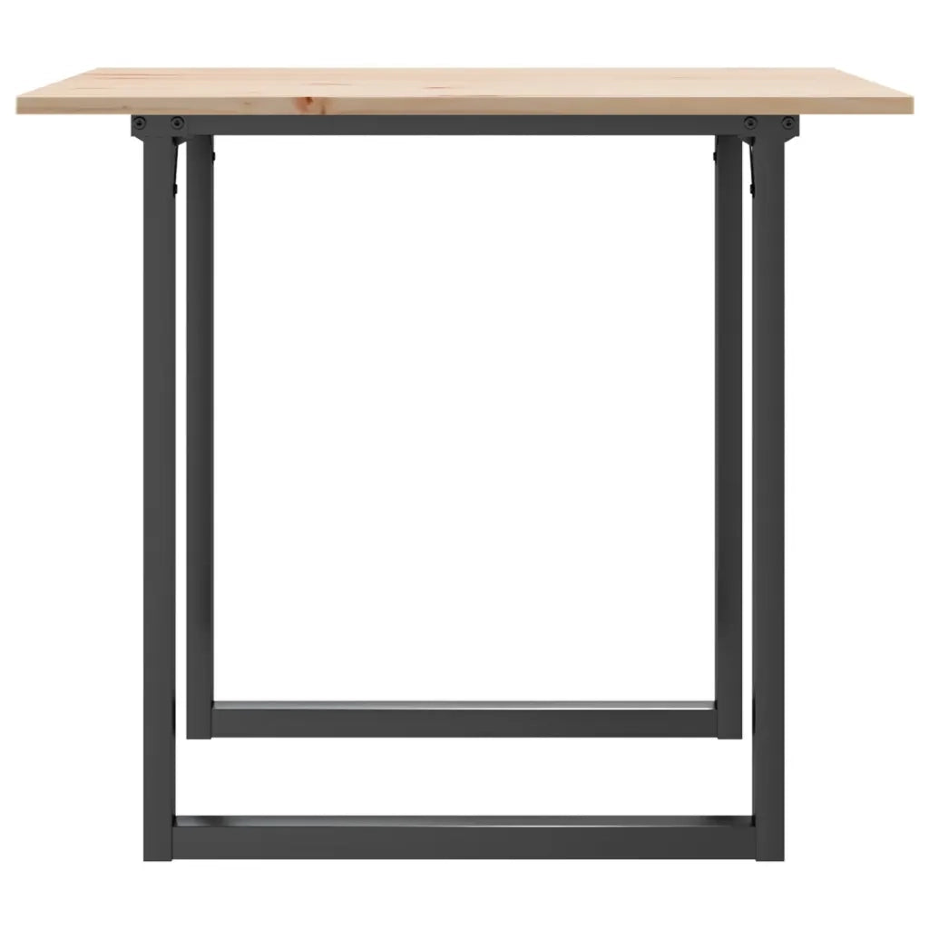 Tavolo da Pranzo Telaio a O 80x80x75 cm Legno Pino e Acciaio