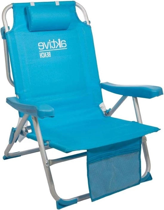 Sedia da giardino con schienale e cuscino - azzurro pastello - 64 x 63 x 82 cm