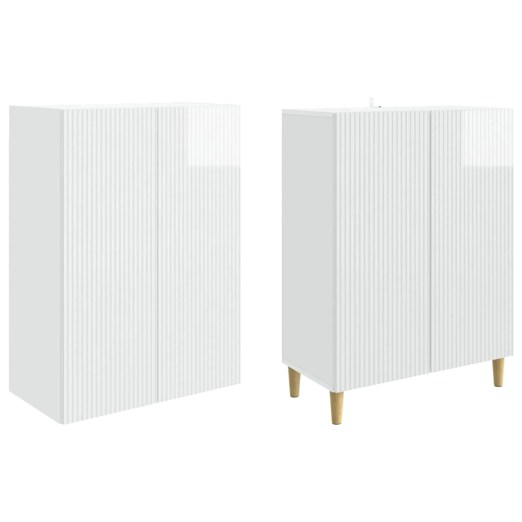 Set di armadi 2 pcs Bianco Lucido 66 x 34,5 x 90 cm
