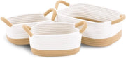 Organizzatore 3 pezzi di corda di cotone intrecciato - organizzatore di pannelli e armadi con maniglie - per bagno, camera da bambini, camera da letto - marrone