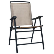 Sedie da Giardino Pieghevoli 2 pz in Textilene Grigio Talpa 47925