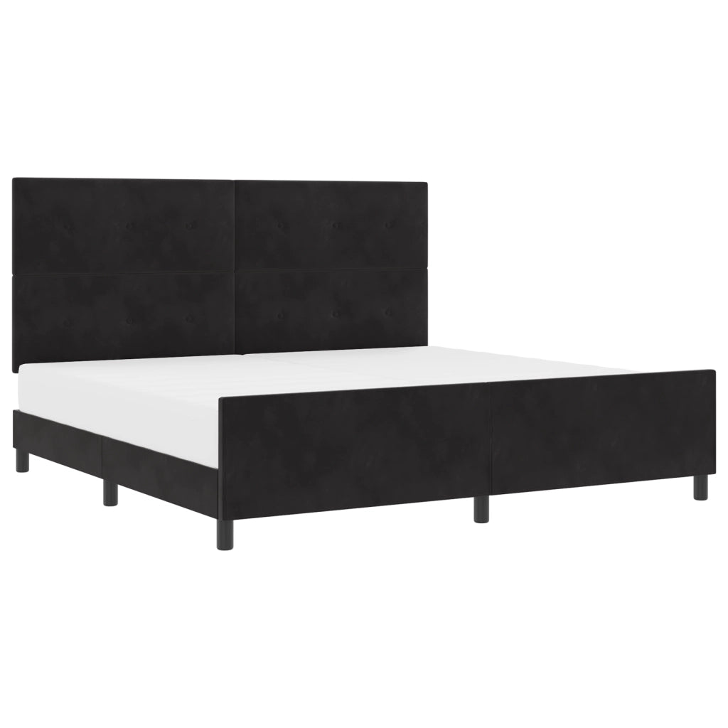Struttura del Letto Nera 200x200 cm in Velluto