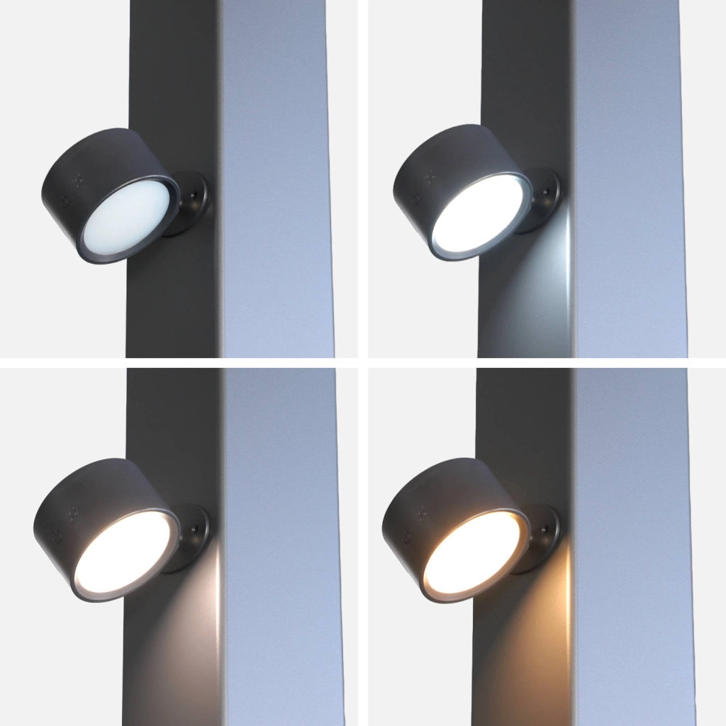 Set 2 lampade ricaricabili per pergola, antracite