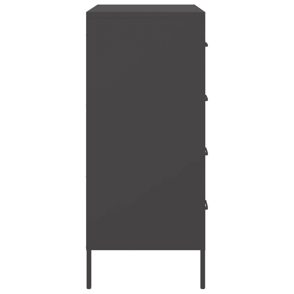 vidaXL Credenza Nera 68x39x89 cm in Acciaio
