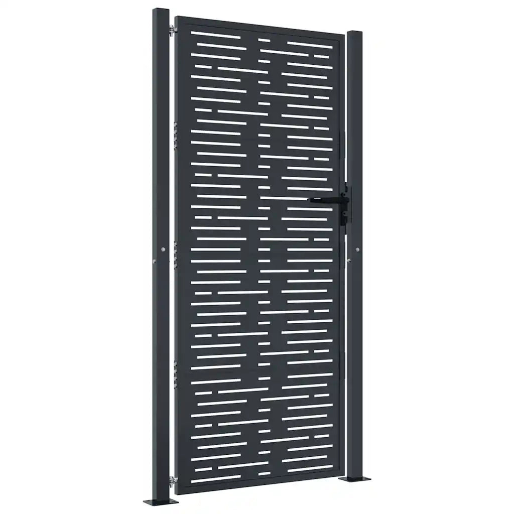 Cancello Giardino Antracite 105x180 cm Acciaio Design Quadrato