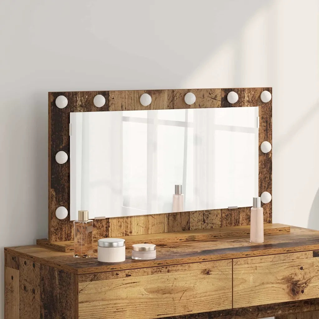 Specchio da Vanità Rettangolare Legno vecchio 80 x 45 x 18 cm 868323