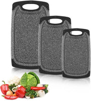 ONF3 - Piastra di Taglio - Set di 3 Piastrine di Taglio - Antibatterico - Marrone - Resistente al Lavastoviglie - Per Carne, Verdure, Frutta - Dimensioni Variabili