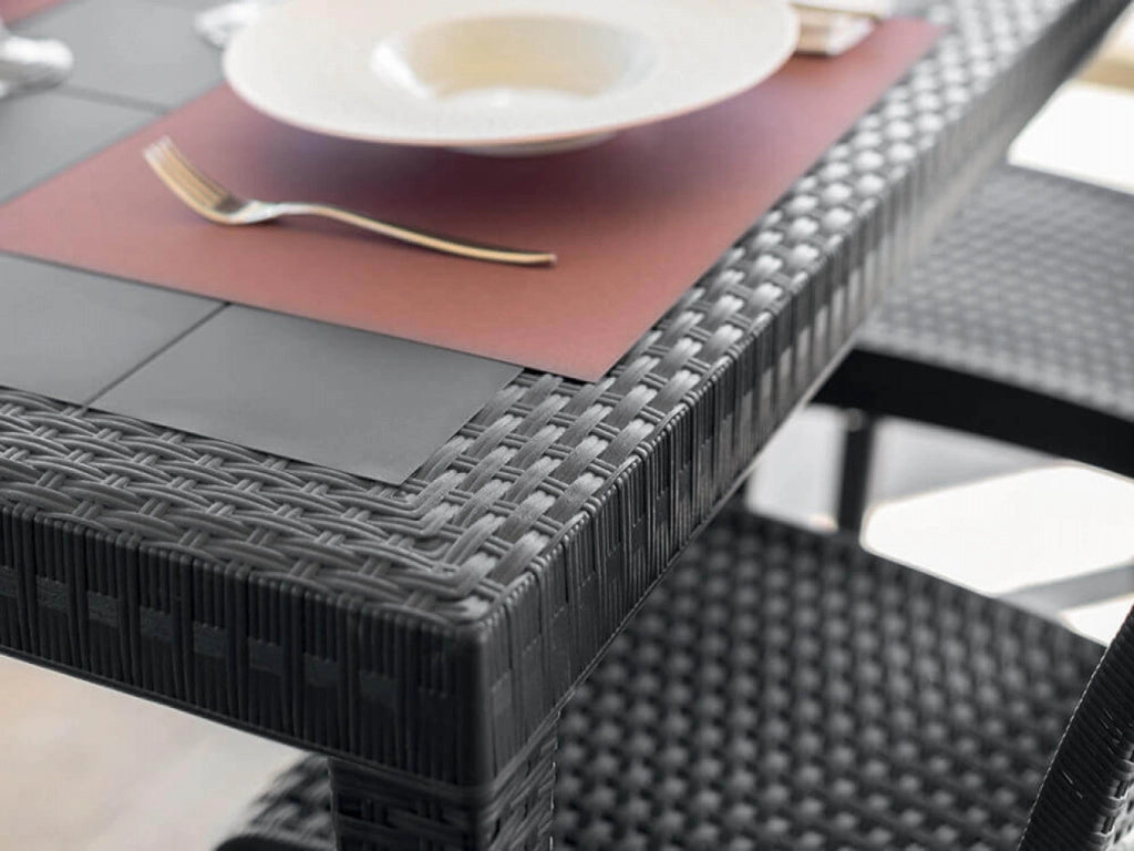 Tavolo Dallas 80x80x74 h cm in Wicker Antracite